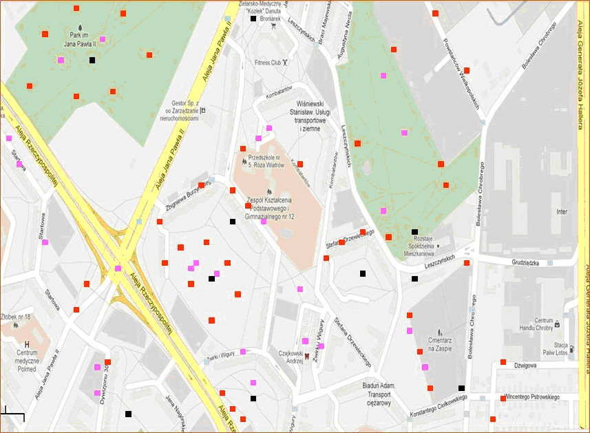 Mapa zagrożeń – efekt pracy uczniów Gimnazjum nr 16.