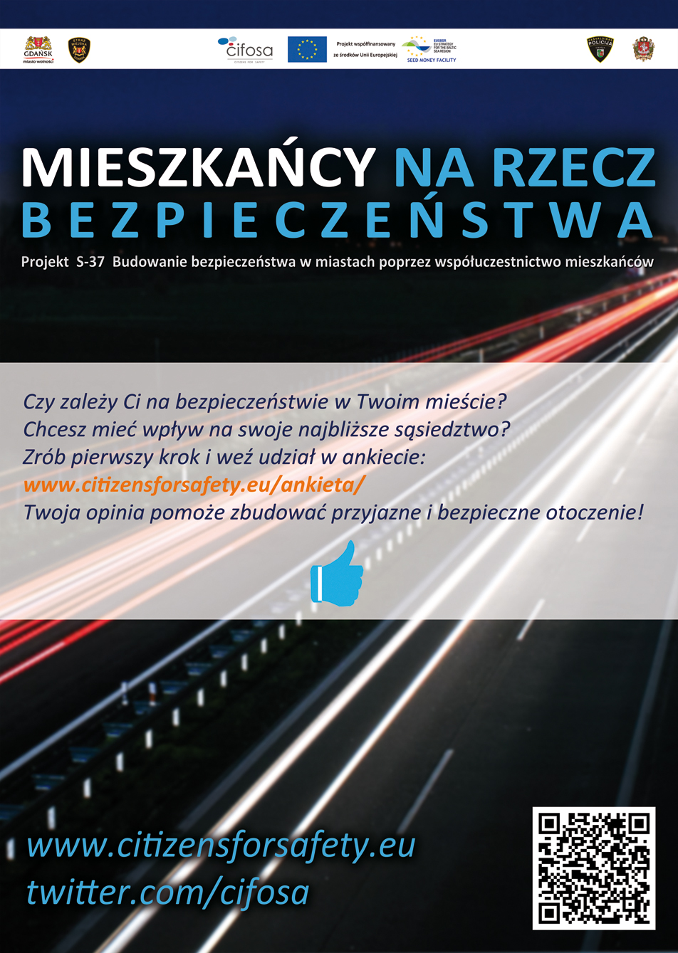 Plakat zachęcający mieszkańców do wypełniania ankiety