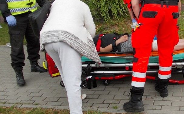 Potrącona rowerzystka