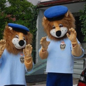 Zjazd maskotek w Rowach