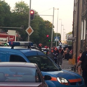 Ewakuacja budynku we Wrzeszczu. Skrzynka gazowa w ogniu!
