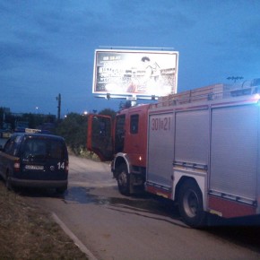 25.07.2014 r. - pożar u zbiegu ulicy Braci Lewoniewskich i alei Grunwaldzkiej
