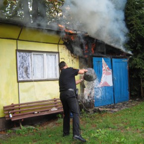 Pożar w Sobieszewie, akcja ratownicza - 31.07.2015 r.