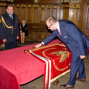 Wbicie gwoździa honorowego przez Prezydenta Miasta Gdańska