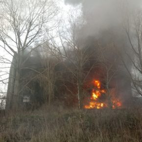 Pożar pustostanu na Przeróbce