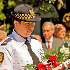 Obchody 73. rocznicy zakończenia II wojny światowej - Pomnik "Tym, co za Polskość Gdańska" w Gdańsku, 8 maja 2018 r.