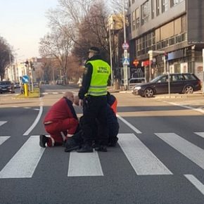 Upadek na środku jezdni